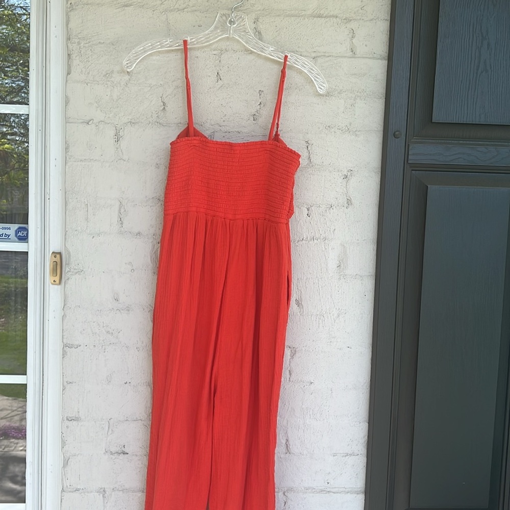 Anthropologie Saturday Sunday Isabel Coral Red Jumpsuit Size XS - Picture 9 of 16